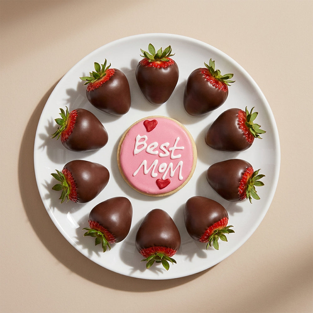Best Mom Cookie & Dark Dipped Strawberries Bundle