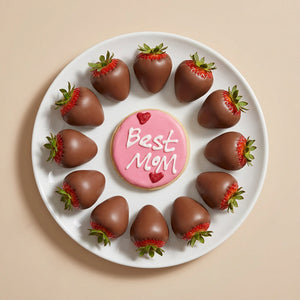 Best Mom Cookie & Milk Dipped Strawberries Bundle
