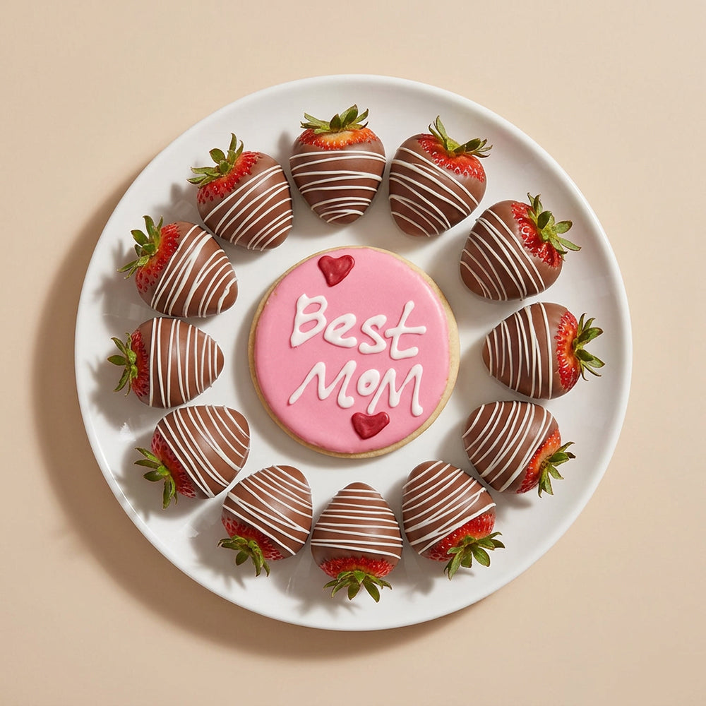 Best Mom Cookie & Milk Dipped Strawberries Bundle