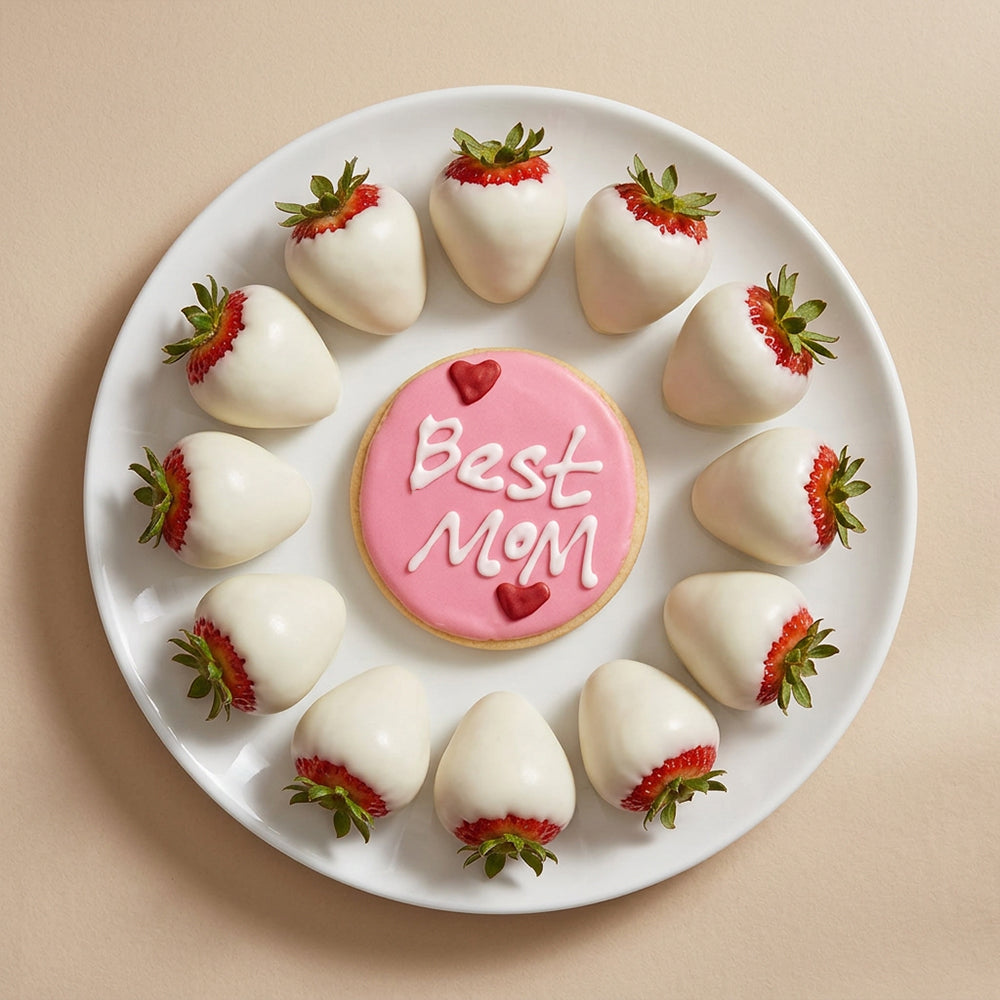 Best Mom Cookie & White Dipped Strawberries Bundle