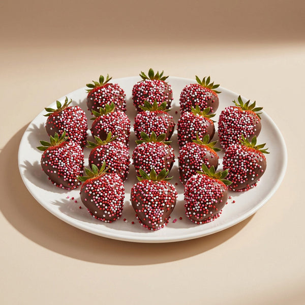 Dark Chocolate Covered Strawberries with Sprinkles