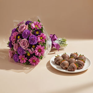 Love & Joy Bouquet & Chocolate Covered Strawberries