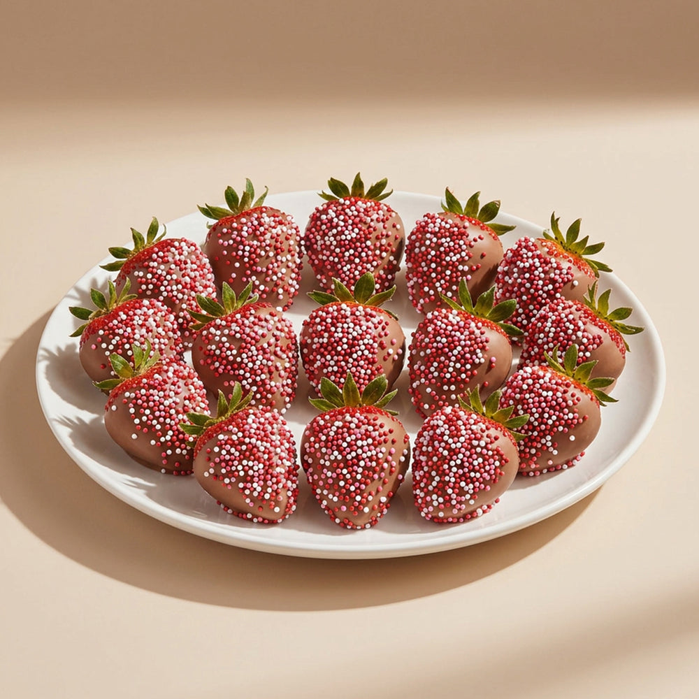 Milk Chocolate Covered Strawberries with Sprinkles