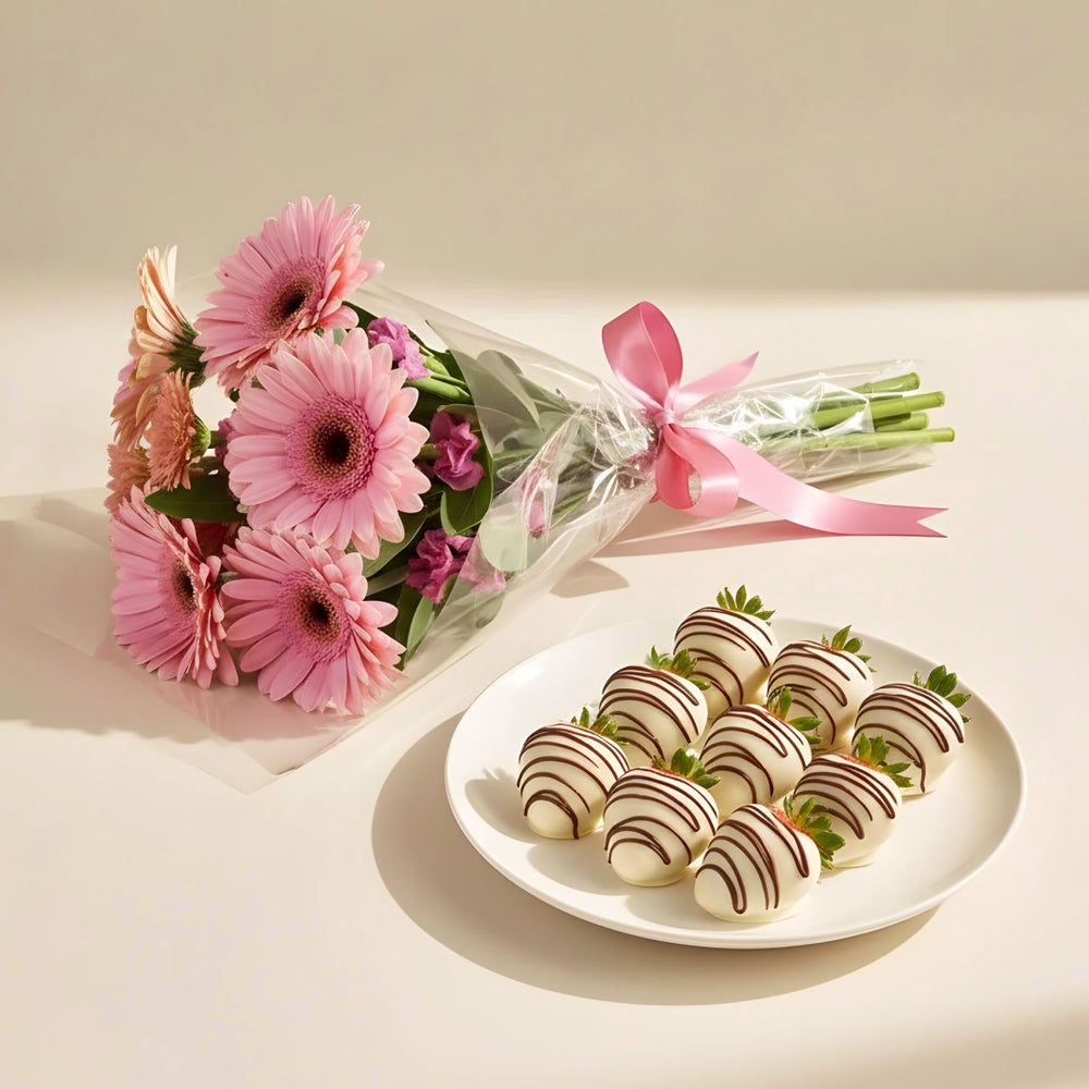 Pink Harmony & Chocolate Covered Strawberries