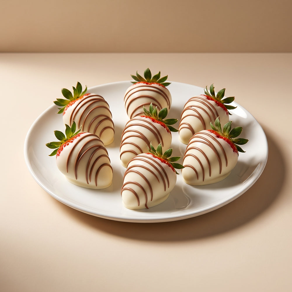 White Chocolate Strawberries and Milk Drizzle | Pack of 6