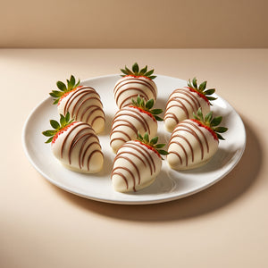 White Chocolate Strawberries and Milk Drizzle | Pack of 6