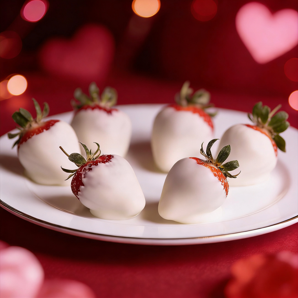 6 Valentines White Chocolate Covered Strawberries Chocolate Covered