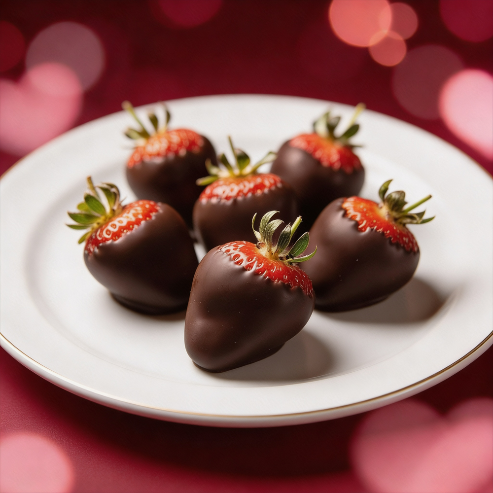 6 Valentines Dark Chocolate Covered Strawberries Chocolate Covered