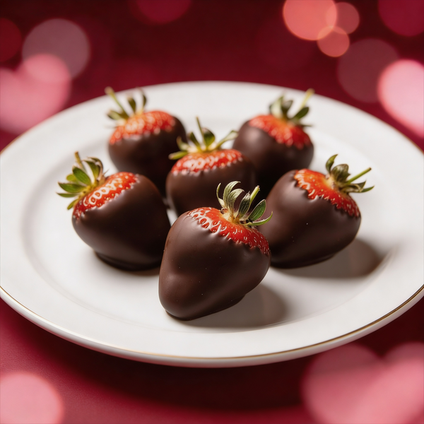 6 Valentines Dark Chocolate Covered Strawberries Chocolate Covered