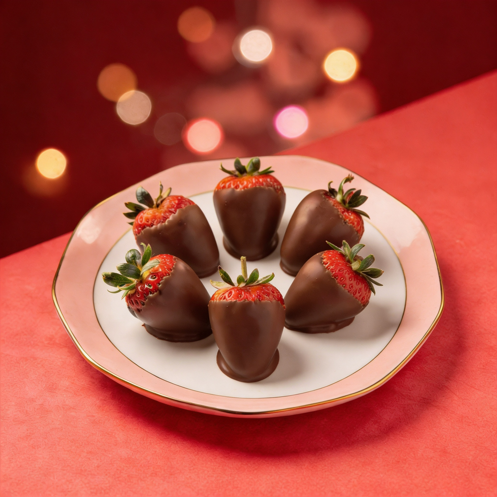 6 Valentine's Milk Chocolate Covered Strawberries Chocolate Covered