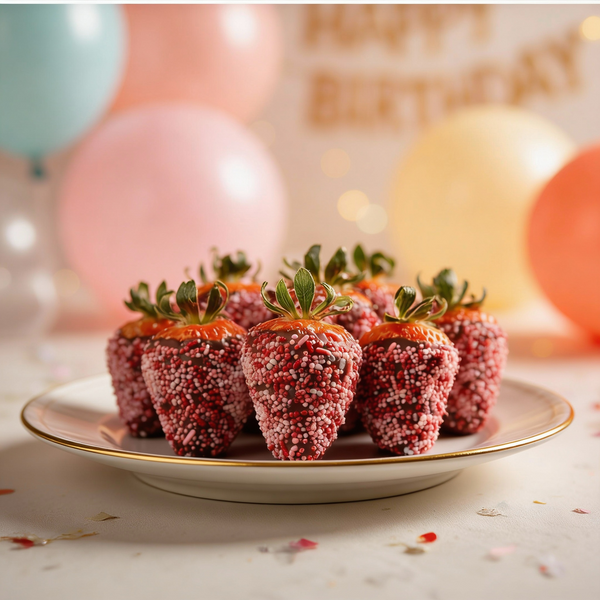 Birthday Milk Chocolate Covered Strawberries with Sprinkles Chocolate Covered