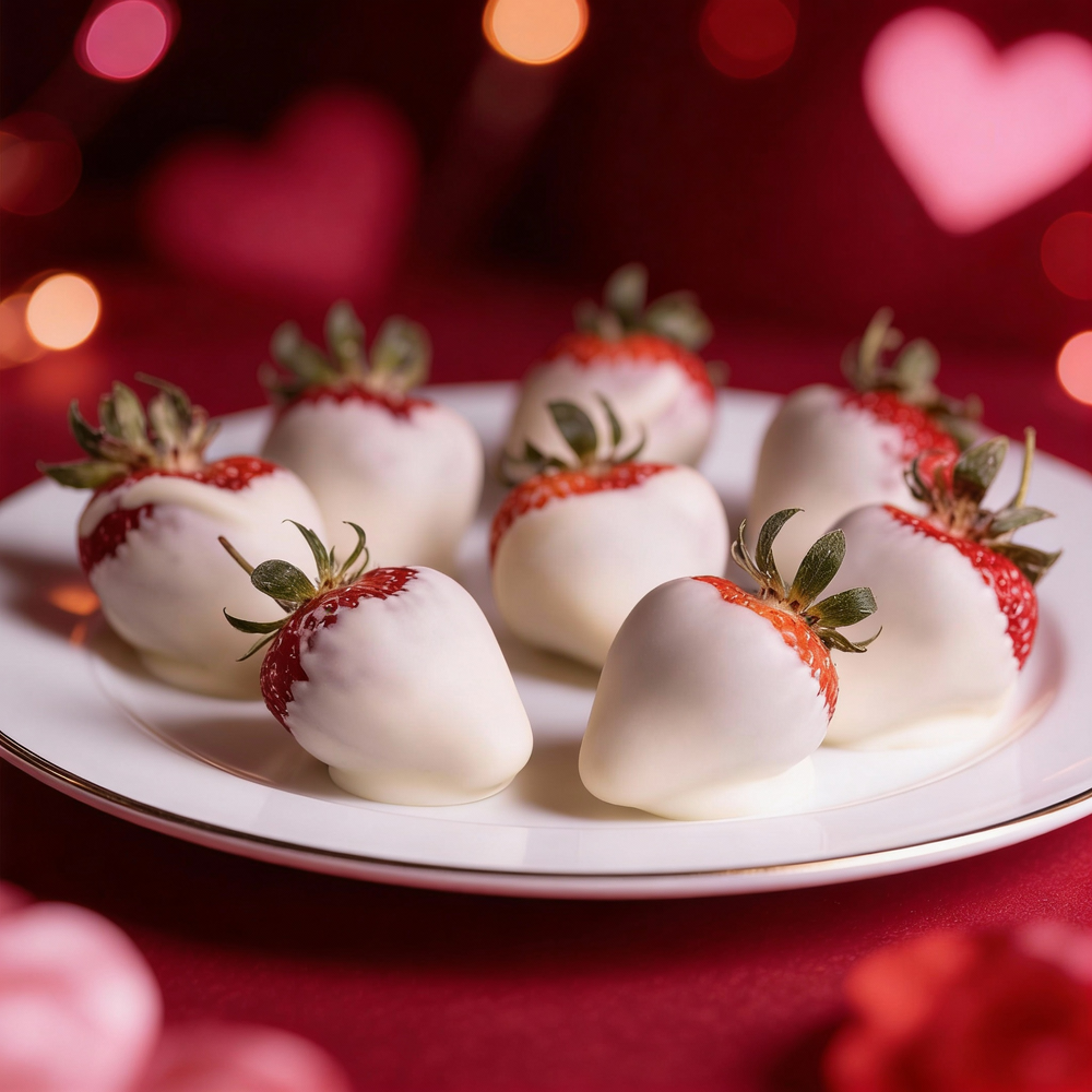 Valentines White Chocolate Covered Strawberries Chocolate Covered