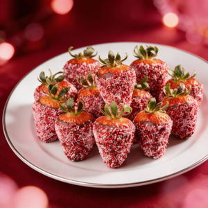 Valentines Milk Chocolate Covered Strawberries with Sprinkles Chocolate Covered