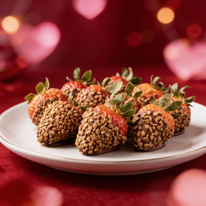 Valentines Milk Chocolate Covered Strawberries with Toffee Bits Chocolate Covered