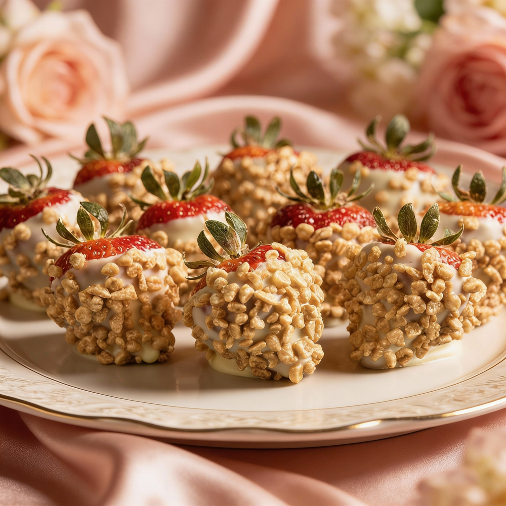 Her Favourite White Chocolate Covered Strawberries with Toffee Bits Chocolate Covered