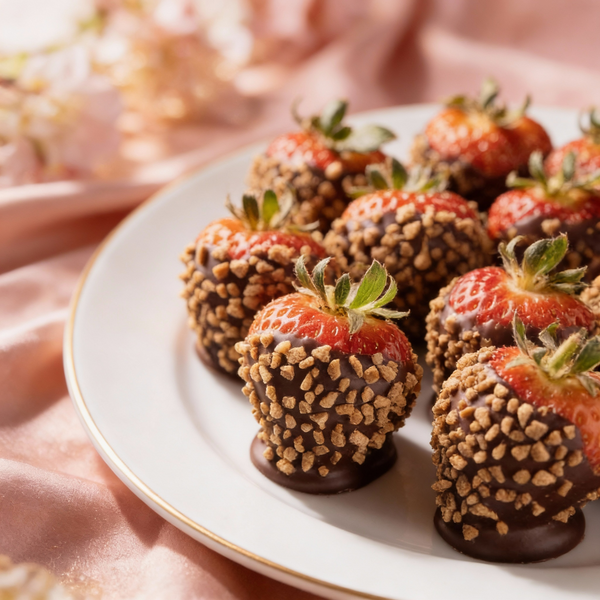 Her Favourite Dark Chocolate Covered Strawberries with Toffee Bits Chocolate Covered