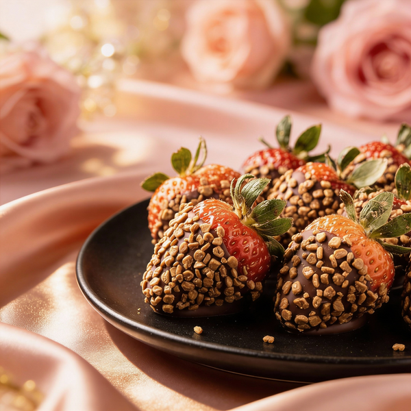 Her Favourite Milk Chocolate Covered Strawberries with Toffee Bits Chocolate Covered
